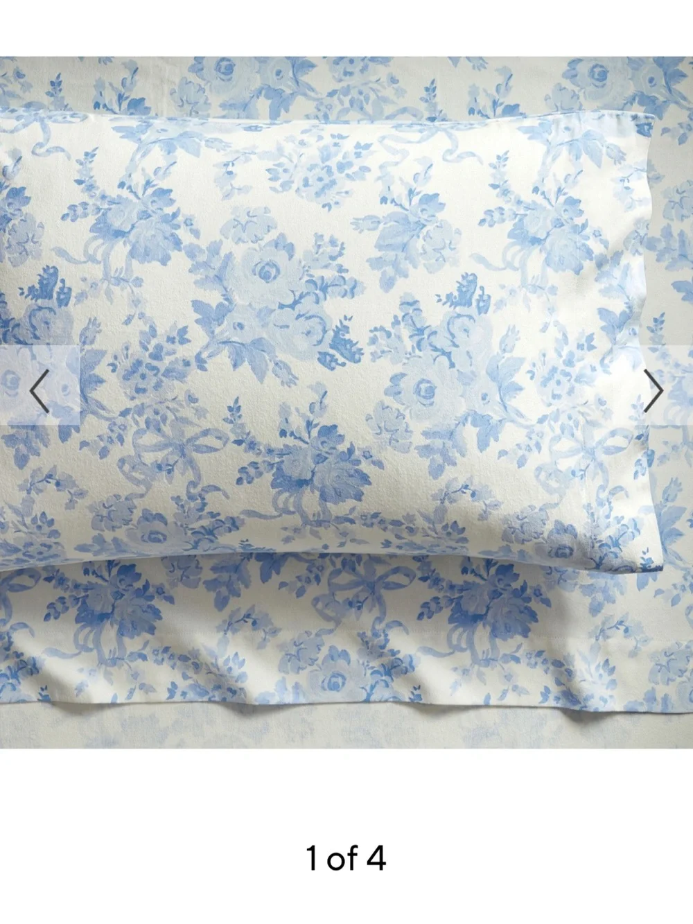 NWT Pottery Barn Teen LoveShackFancy Garden Damask Flannel Sheet Set, Blue, Twin